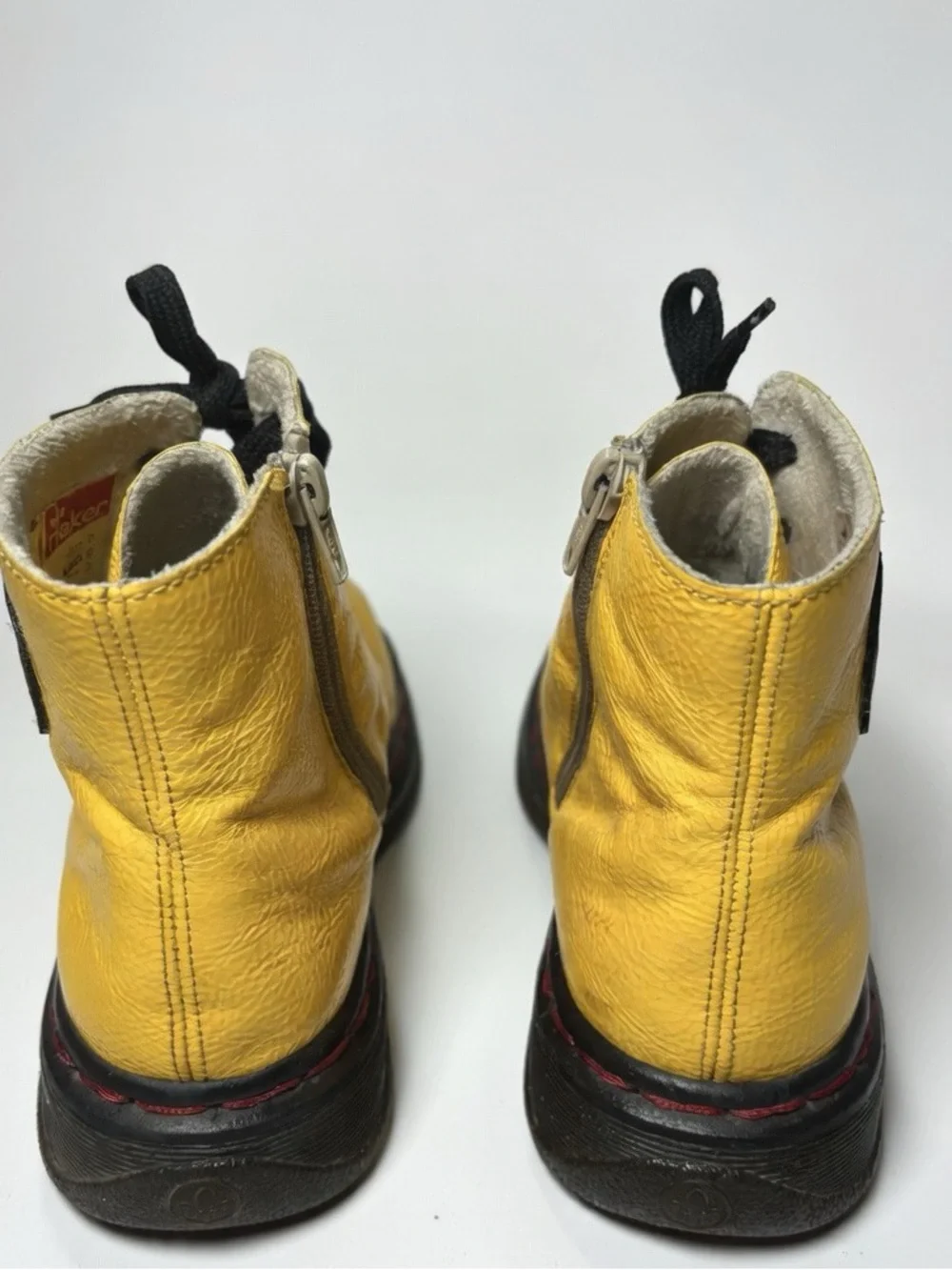 Rieker Antistress Yellow Patent Lace-Up Boots - Picture 6 of 7